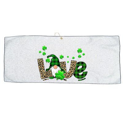 Love Gnome St Patrick's Day Large Microfiber Waffle Golf Towel