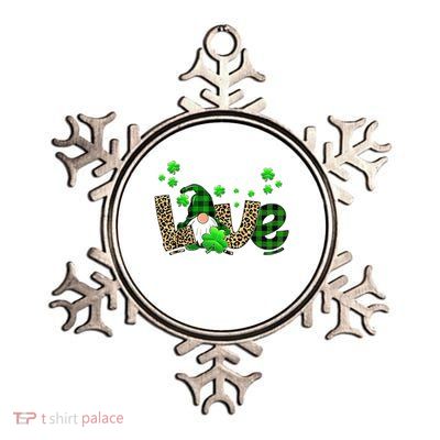 Love Gnome St Patrick's Day Metallic Star Ornament