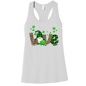 Love Gnome St Patrick's Day Women's Racerback Tank