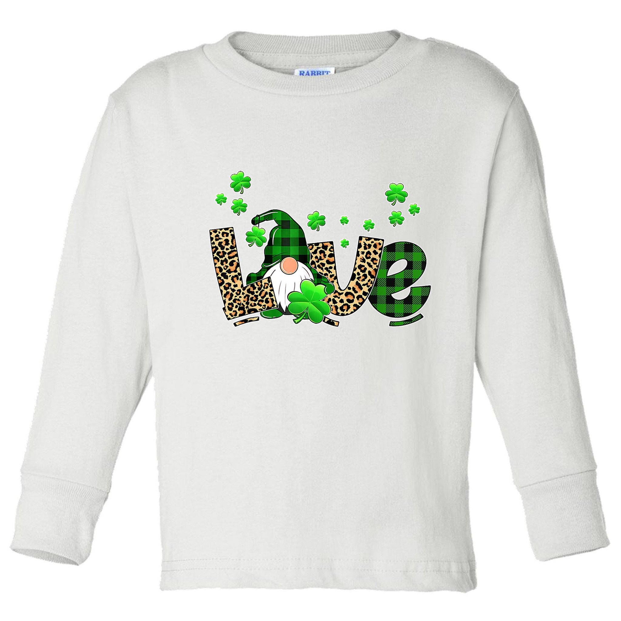 Love Gnome St Patrick's Day Toddler Long Sleeve Shirt