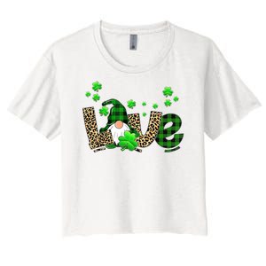 Love Gnome St Patrick's Day Women's Crop Top Tee