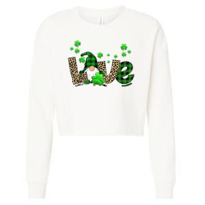 Love Gnome St Patrick's Day Cropped Pullover Crew