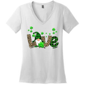 Love Gnome St Patrick's Day Women's V-Neck T-Shirt