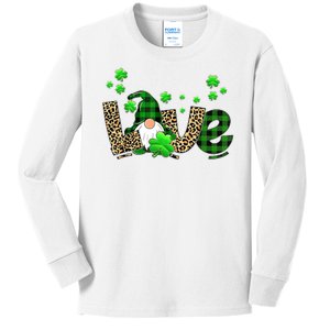 Love Gnome St Patrick's Day Kids Long Sleeve Shirt