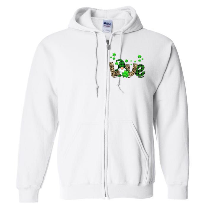 Love Gnome St Patrick's Day Full Zip Hoodie