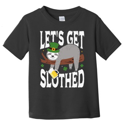 Let's Get Slothed St Patrick's Day Irish Sloth Drinking Beer Toddler T-Shirt