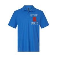 Let's Get Sauced Funny Get Sauced Cranberry Thanksgiving  Softstyle Adult Sport Polo