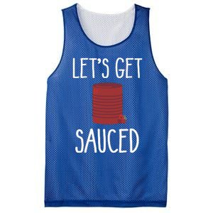 Let's Get Sauced Funny Get Sauced Cranberry Thanksgiving  Mesh Reversible Basketball Jersey Tank