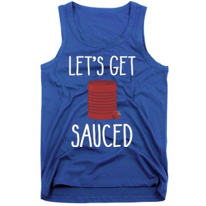 Let's Get Sauced Funny Get Sauced Cranberry Thanksgiving  Tank Top