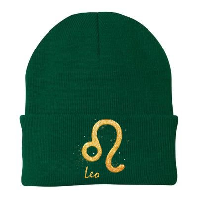 Leo Golden Sign Zodiac July August Birthday Knit Cap Winter Beanie