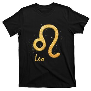 Leo Golden Sign Zodiac July August Birthday T-Shirt