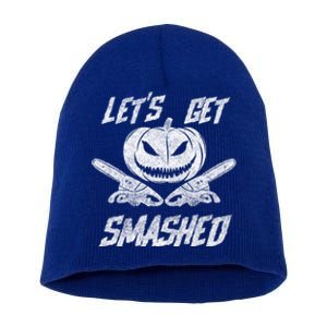 LetS Get Smashed Spooky Pumpkin Halloween 2019 Cute Gift Short Acrylic Beanie