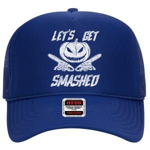 LetS Get Smashed Spooky Pumpkin Halloween 2019 Cute Gift High Crown Mesh Back Trucker Hat