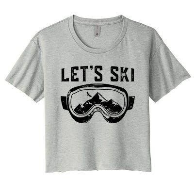 Lets Go Skiing Gift Women's Crop Top Tee