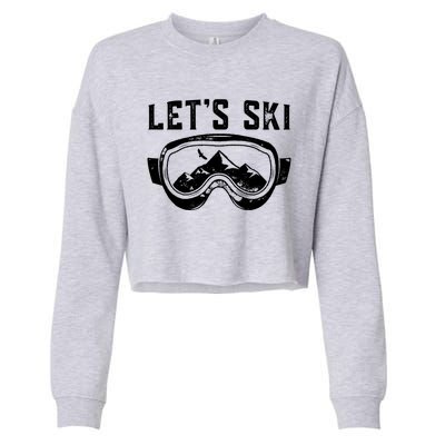 Lets Go Skiing Gift Cropped Pullover Crew