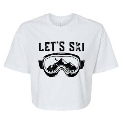 Lets Go Skiing Gift Bella+Canvas Jersey Crop Tee