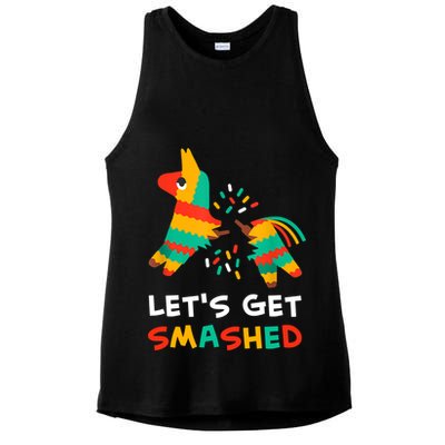 Let's Get Smashed Pinata Cinco De Mayo Ladies PosiCharge Tri-Blend Wicking Tank