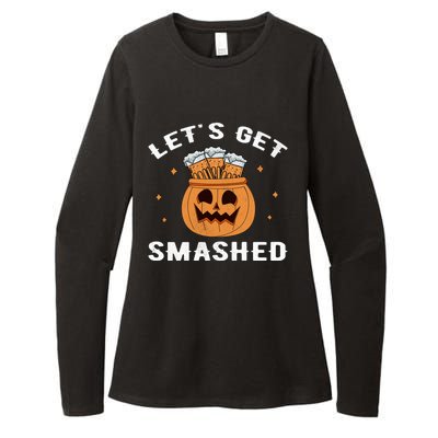 LetS Get Smashed Cool Carved Pumpkin Beer Halloween Gift Womens CVC Long Sleeve Shirt