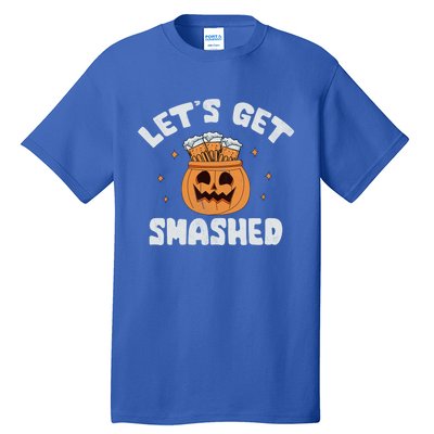 LetS Get Smashed Cool Carved Pumpkin Beer Halloween Cute Gift Tall T-Shirt