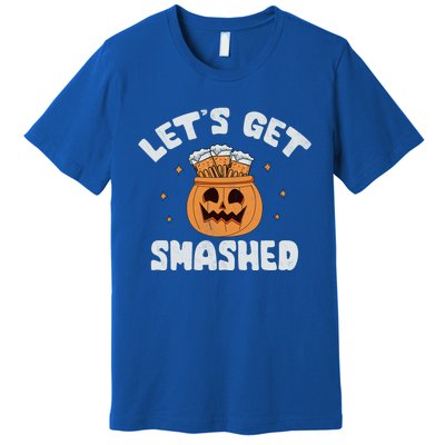 LetS Get Smashed Cool Carved Pumpkin Beer Halloween Cute Gift Premium T-Shirt