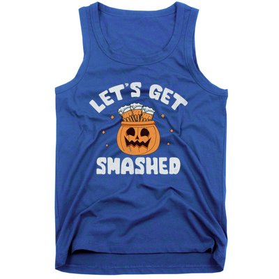 LetS Get Smashed Cool Carved Pumpkin Beer Halloween Cute Gift Tank Top