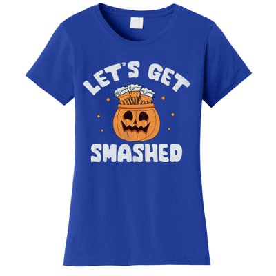 LetS Get Smashed Cool Carved Pumpkin Beer Halloween Cute Gift Women's T-Shirt