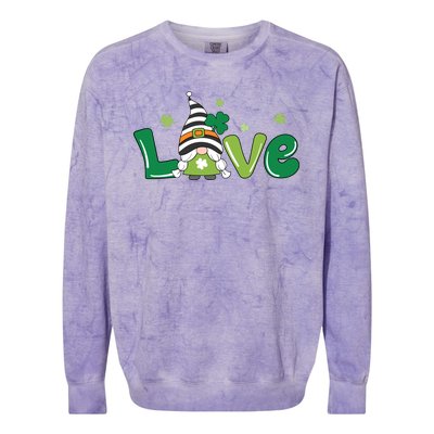 Love Gnome St Patrick's Day Holiday Colorblast Crewneck Sweatshirt