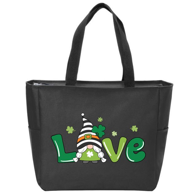 Love Gnome St Patrick's Day Holiday Zip Tote Bag