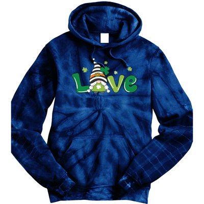 Love Gnome St Patrick's Day Holiday Tie Dye Hoodie