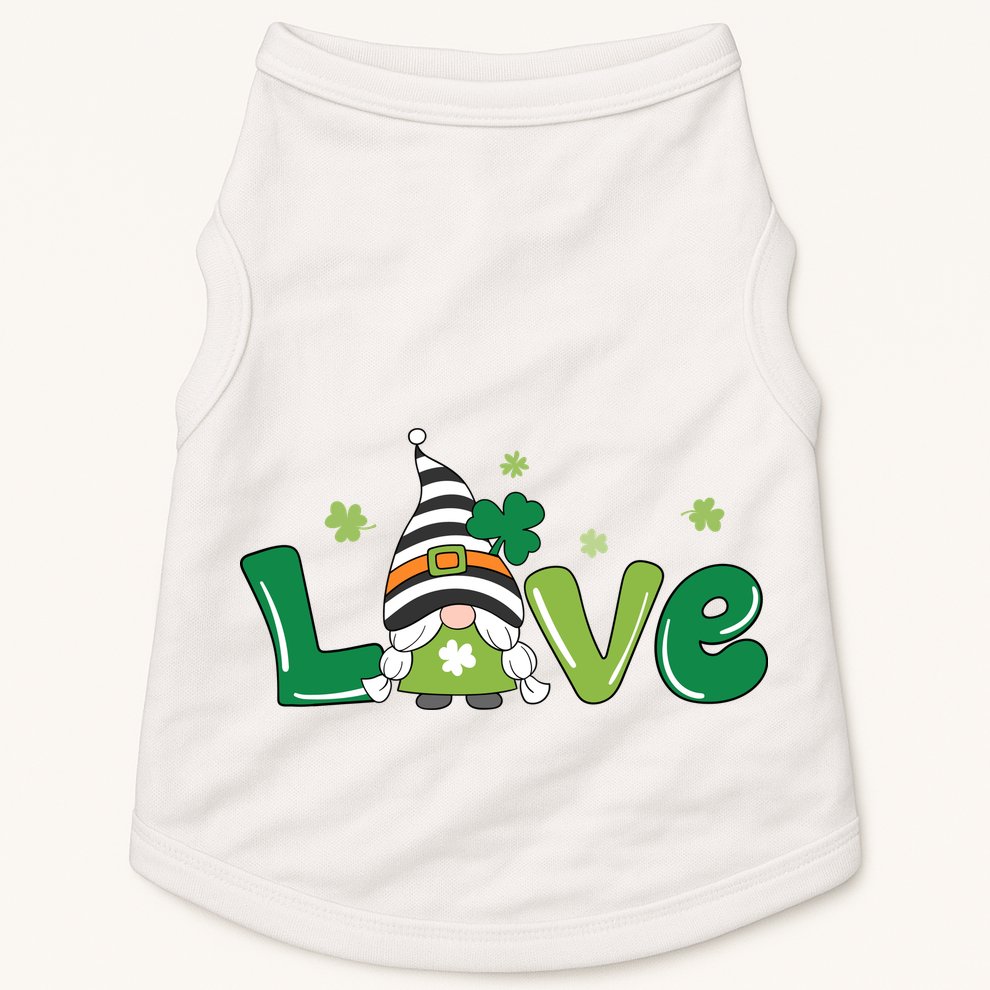 Love Gnome St Patrick's Day Holiday Doggie Tank