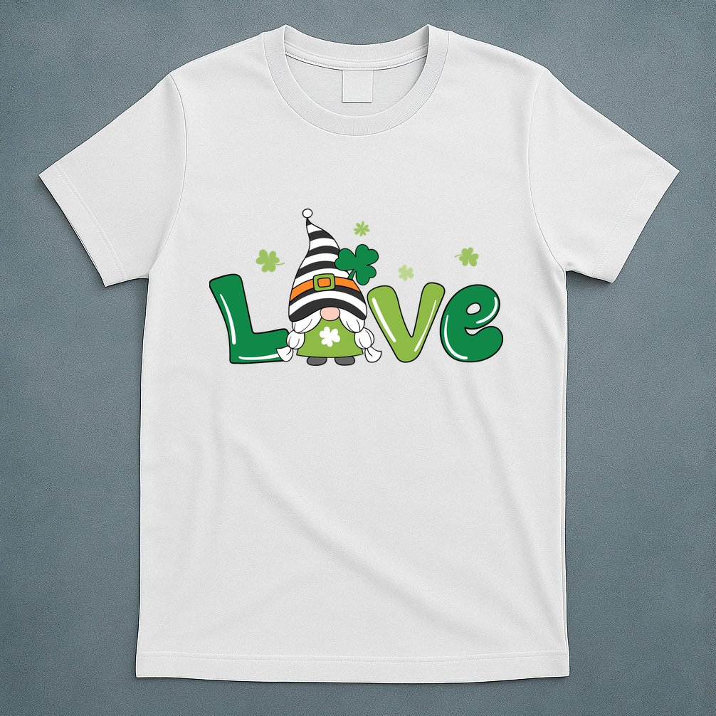 Love Gnome St Patrick's Day Holiday T-Shirt