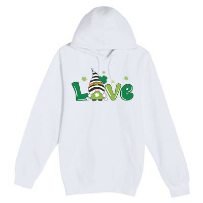 Love Gnome St Patrick's Day Holiday Premium Pullover Hoodie