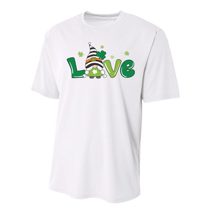 Love Gnome St Patrick's Day Holiday Performance Sprint T-Shirt