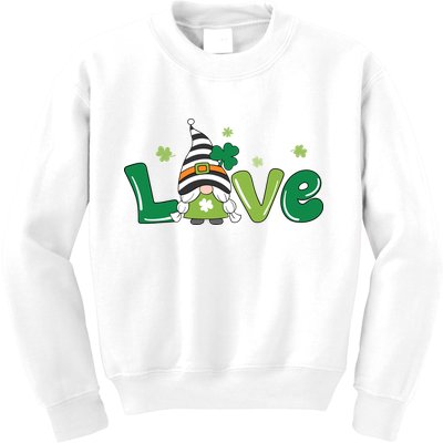 Love Gnome St Patrick's Day Holiday Kids Sweatshirt