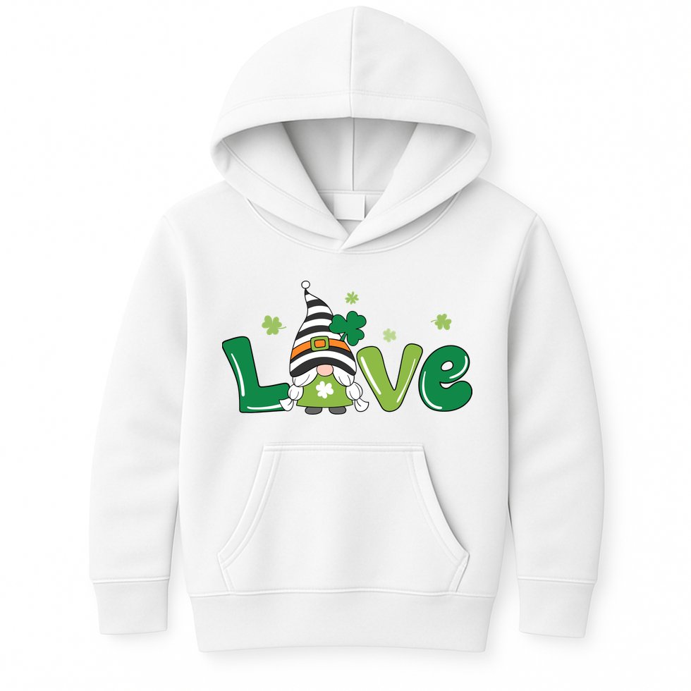 Love Gnome St Patrick's Day Holiday Kids Hoodie
