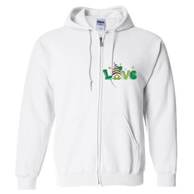 Love Gnome St Patrick's Day Holiday Full Zip Hoodie