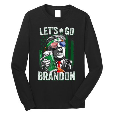 Let's Go Shamrock Brandon Happy St Patrick Day Trump Long Sleeve Shirt