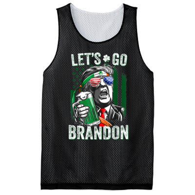 Let's Go Shamrock Brandon Happy St Patrick Day Trump Mesh Reversible Basketball Jersey Tank