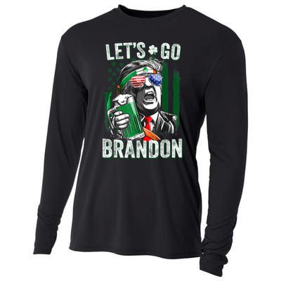 Let's Go Shamrock Brandon Happy St Patrick Day Trump Cooling Performance Long Sleeve Crew