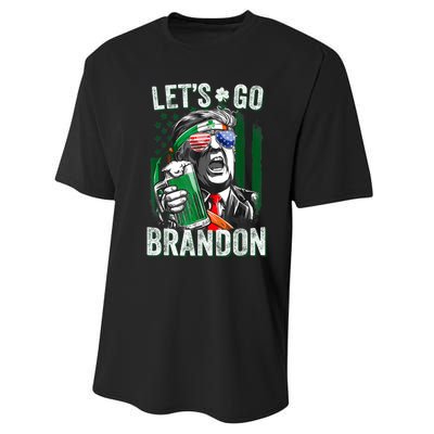 Let's Go Shamrock Brandon Happy St Patrick Day Trump Performance Sprint T-Shirt