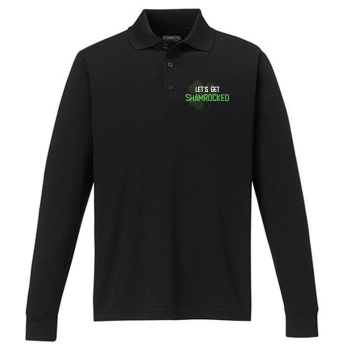 Lets Get Shamrocked | Irish Saint PatrickS Day Performance Long Sleeve Polo