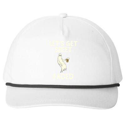 Lets Get Sheet Faced Beer Ghost Hunter Halloween Costume Gift Snapback Five-Panel Rope Hat