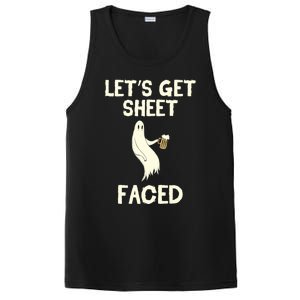 Lets Get Sheet Faced Beer Ghost Hunter Halloween Costume Gift PosiCharge Competitor Tank