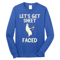 Lets Get Sheet Faced Beer Ghost Hunter Halloween Costume Gift Long Sleeve Shirt