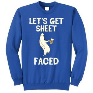 Lets Get Sheet Faced Beer Ghost Hunter Halloween Costume Gift Sweatshirt