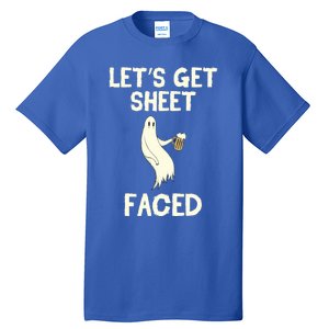 Lets Get Sheet Faced Beer Ghost Hunter Halloween Costume Gift Tall T-Shirt