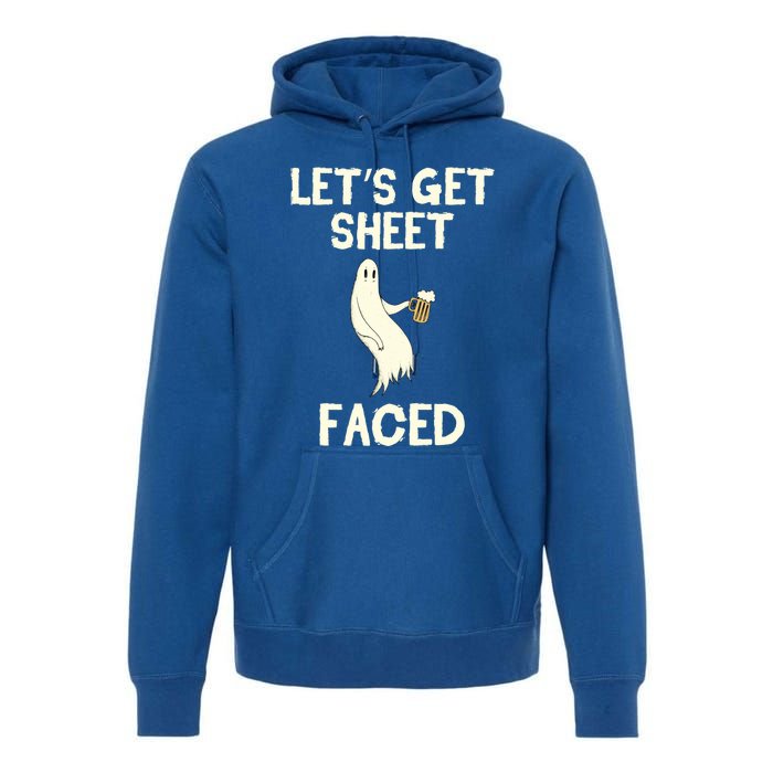 Lets Get Sheet Faced Beer Ghost Hunter Halloween Costume Gift Premium Hoodie