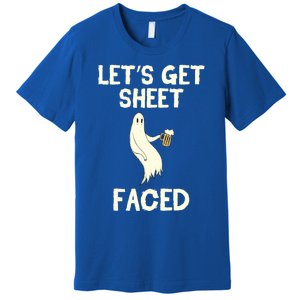 Lets Get Sheet Faced Beer Ghost Hunter Halloween Costume Gift Premium T-Shirt