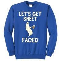 Lets Get Sheet Faced Beer Ghost Hunter Halloween Costume Gift Tall Sweatshirt