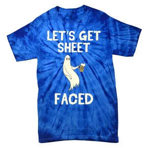 Lets Get Sheet Faced Beer Ghost Hunter Halloween Costume Gift Tie-Dye T-Shirt